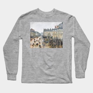 French Theater Square, Paris by Camille Pissarro Long Sleeve T-Shirt